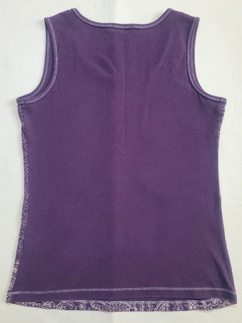 Blue Canyon Purple Butterfly Tank Top Small Vintage Y2K Embellished Paisley - Picture 7 of 7